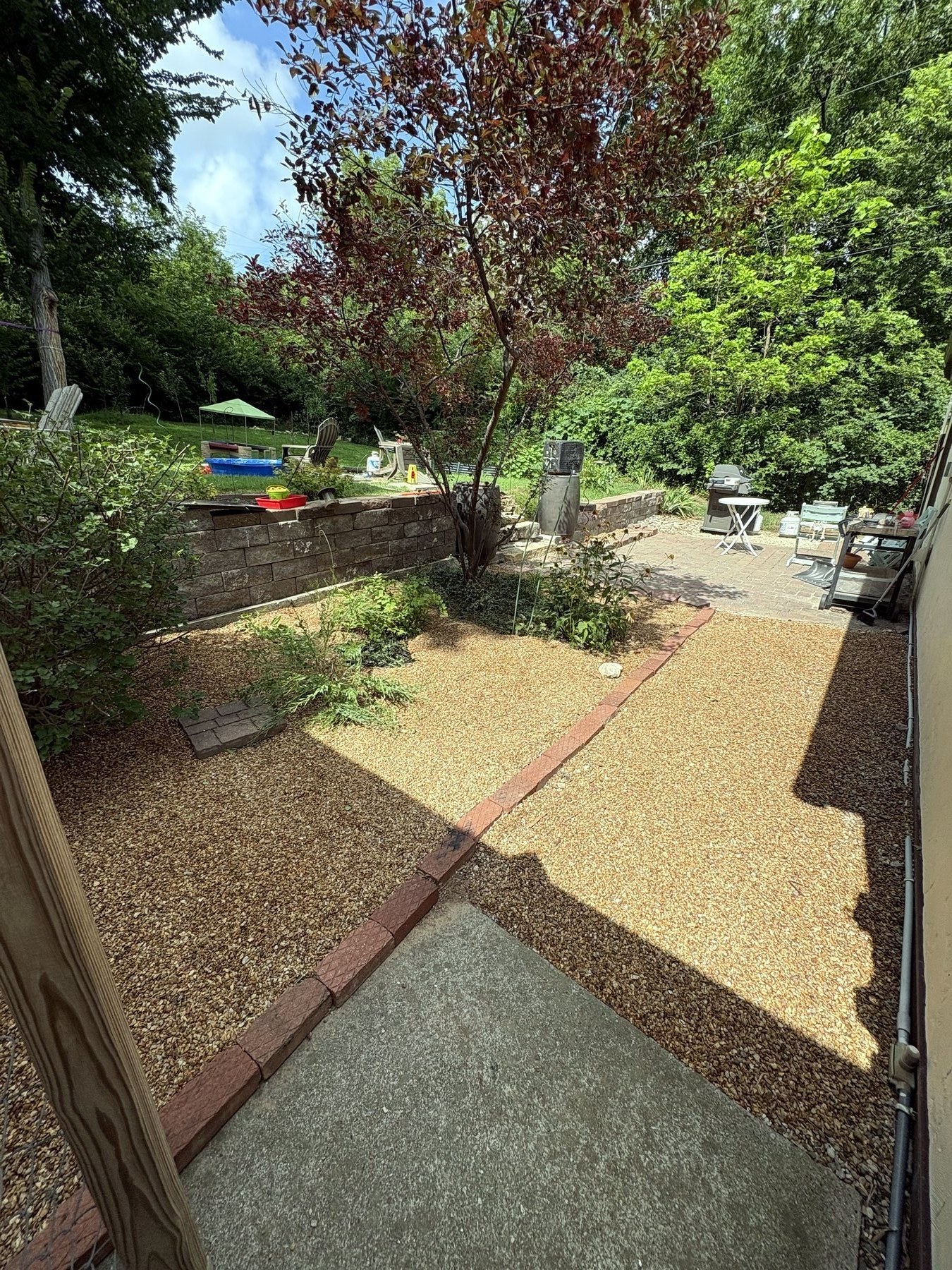 Hardscaping patios and rock borders